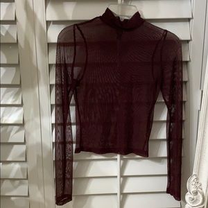 Burgundy mesh long sleeve too